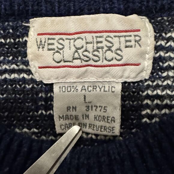 Vintage Westchester Classics Sweater Sz Large Retro Grandpa Geometric Knit 80s - Picture 3 of 8